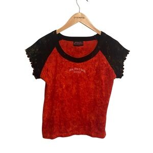 Bikes Blues & BBQ BBB y2k 2008 Fayetteville Graphic Baby Tee Size Large